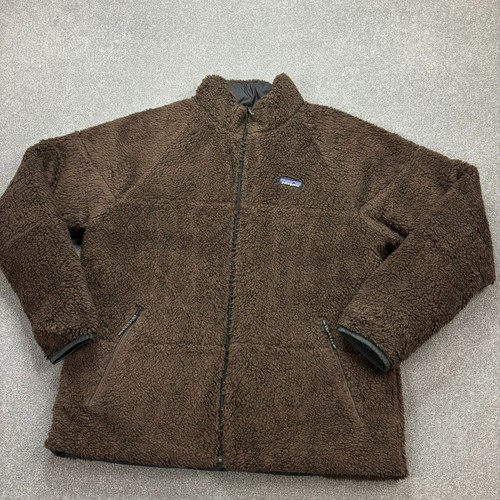 Patagonia Jacket Adult Large Black Reversible Silent Down Fleece Lined Coat Men - Picture 12 of 18