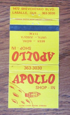 SPACE RELATED MATCHBOOK COVER: APOLLO SHOP-IN BEER STORE (LASALLE, QUEBEC) -C21
