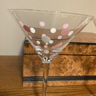 Martini Glasses Pampered Chef Pink White Polka Dot Retired #2294 Set Of  2 — photo 2