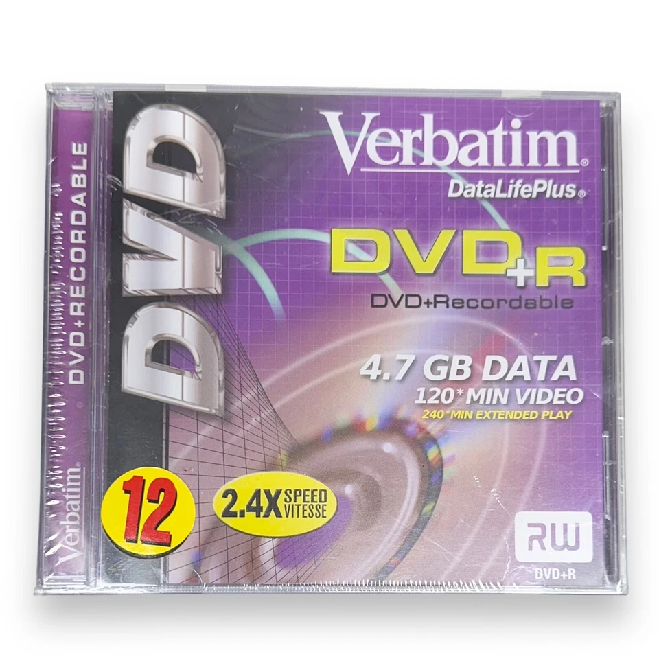 Verbatim DVD + R Recordable 4.7 Gb Video Discs With Jewel Cases Lot Of 36 Sealed - Image 3 of 4