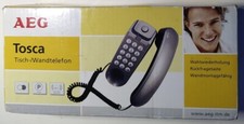 AEG TOSCA DESKTOP/WALL PHONE BLACK Telephone With UK European Connection