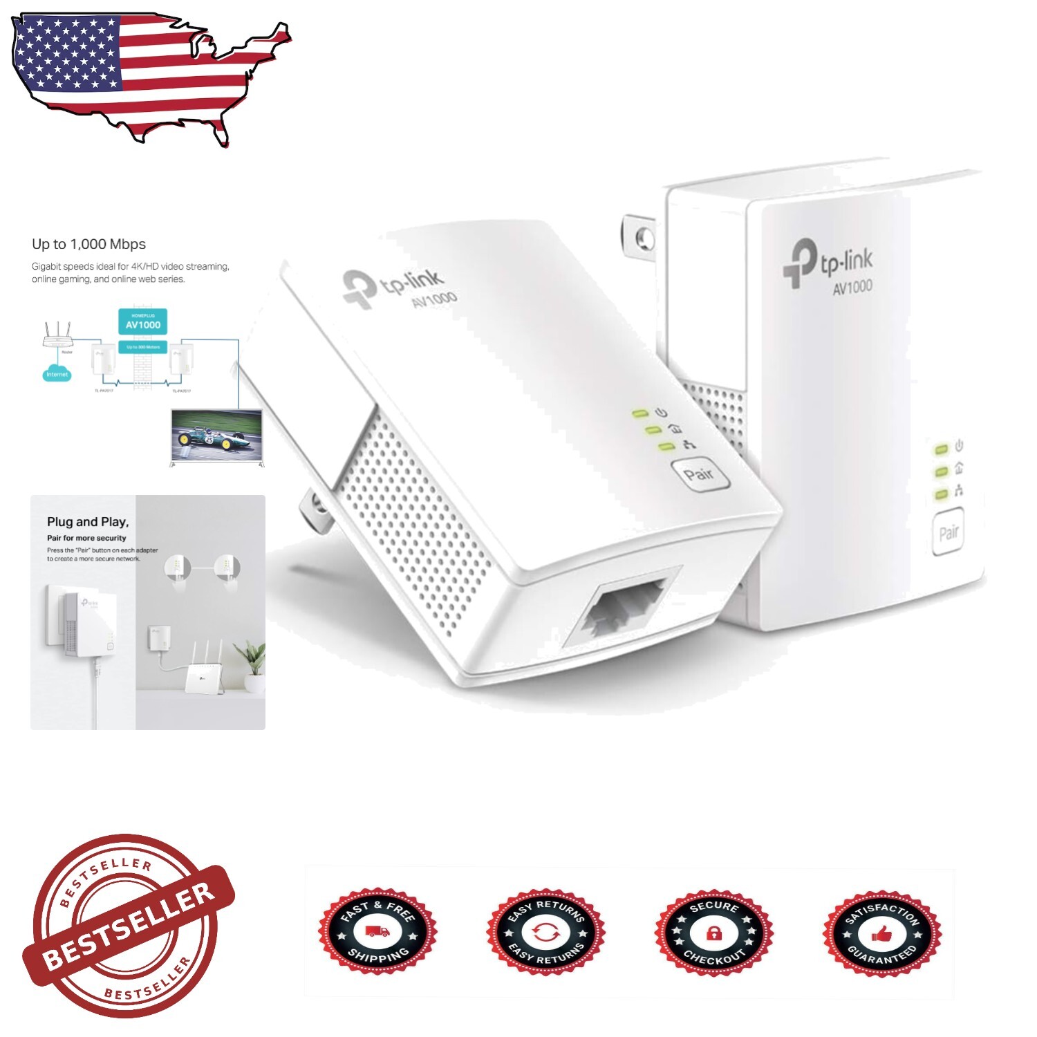 Compact Gigabit Ethernet Powerline Adapter - Energize Your Wired Connections