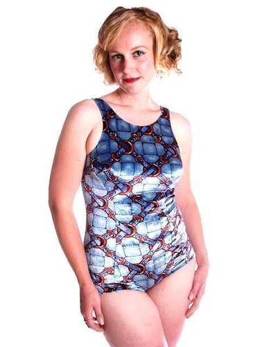 Vintage Swimsuit Velveteen 1 Pc Rose Marie Reid 1960's Size M