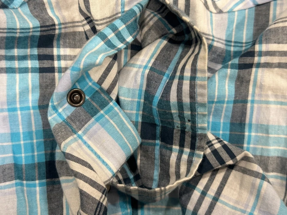 ditch plains Shirt mens XL pearl snap long sleeve flannel Western KE3 - Image 4 of 4