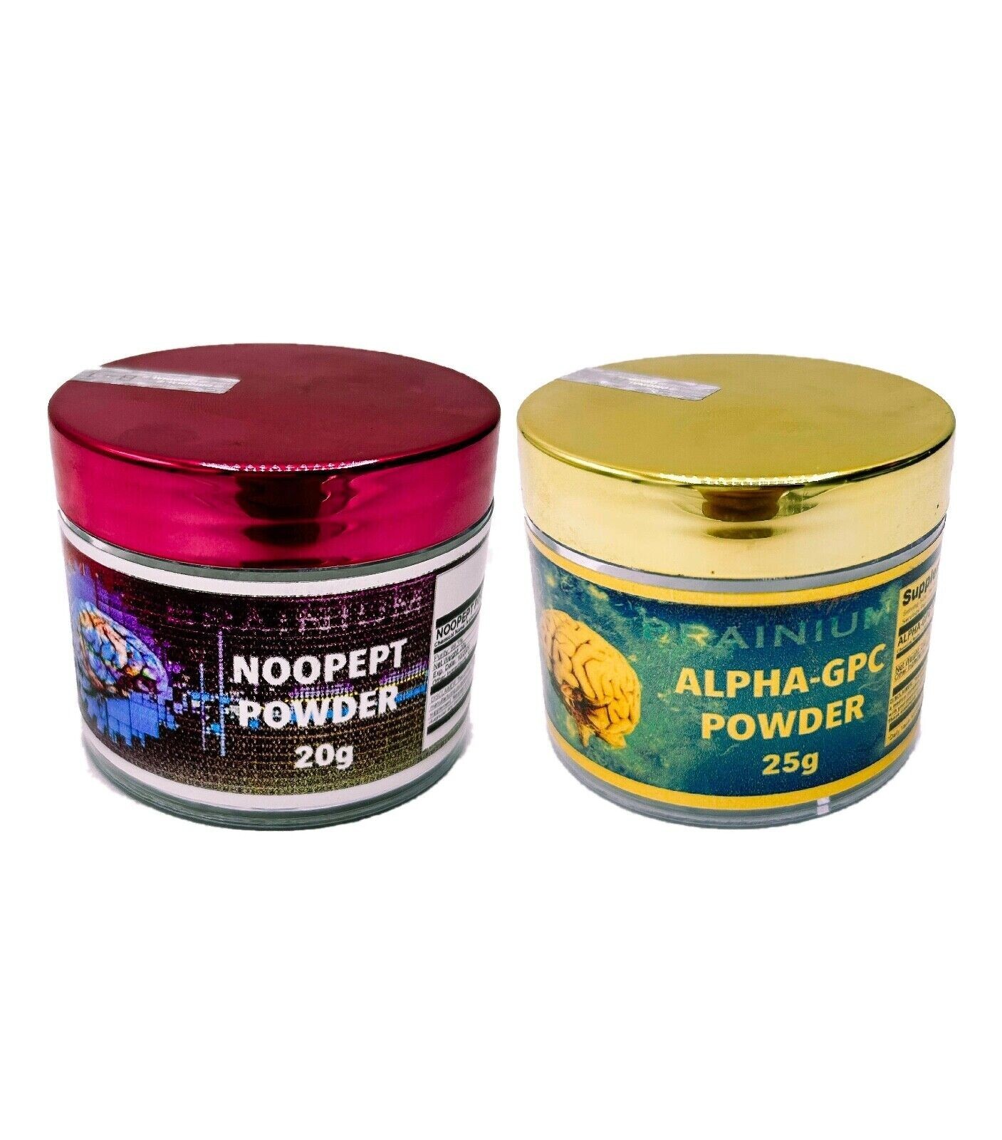 BRAINIUM - Noopept 20g / Alpha-GPC 25g - Nootropics Brain Bundle