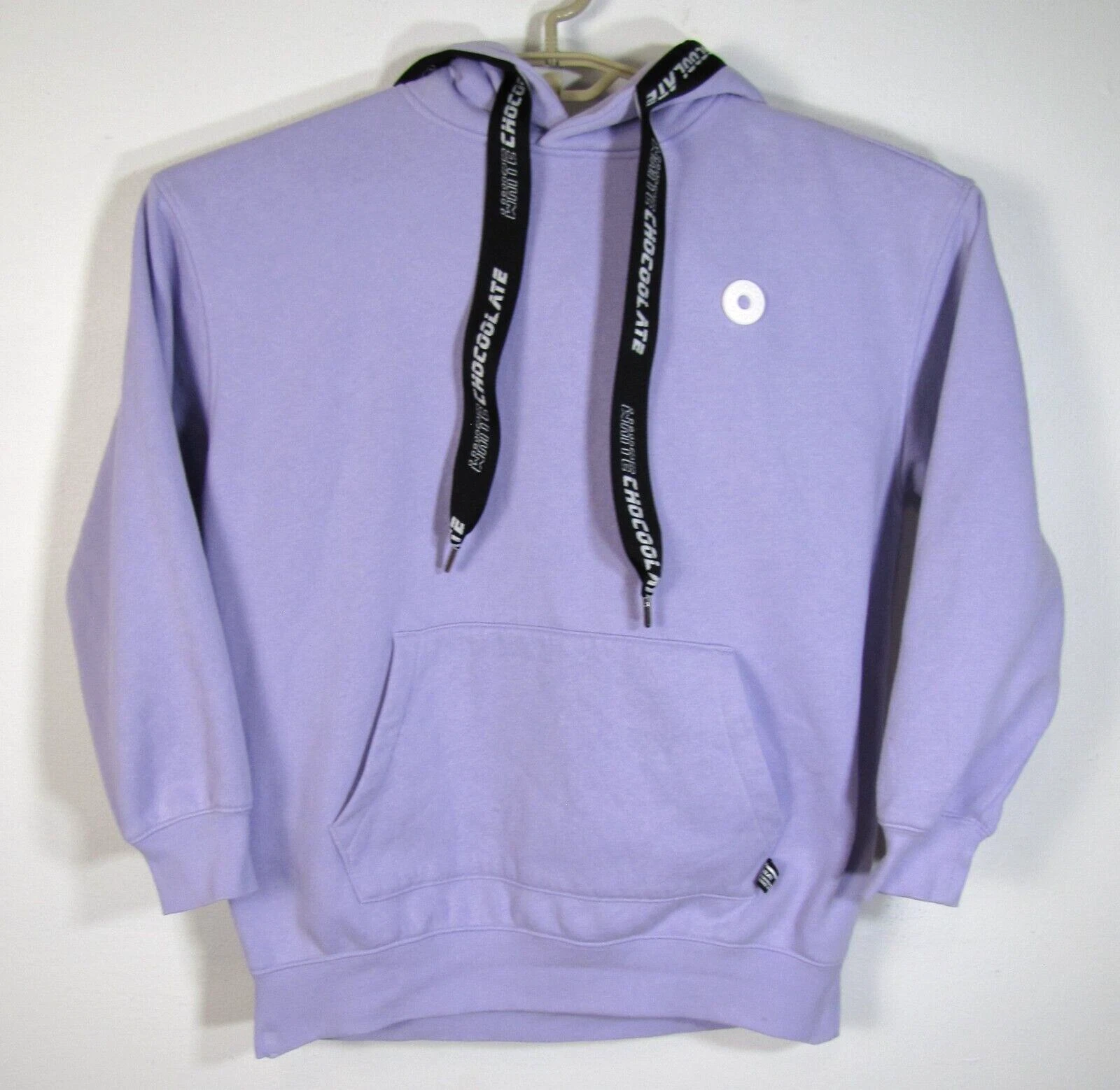 Chocoolate Size XS Purple Fleece W/ Black Laces Kangaroo Pocket Pullover Hoodie
