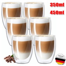 6x Doppelwandige Thermo Gläser 350ml / 450ml...