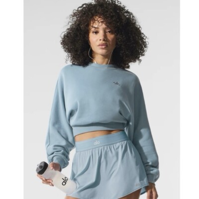 トップス alo Cropped Accolade Crewneck Cropped Accolade Crewneck - Black | ALO