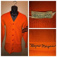 CLEMSON TIGERS 50s 60s Letterman Wool Spaulding Knitting Mills Cardigan Sweater