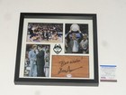 GENO AURIEMMA SIGNED 12X12 FRAMED FLOORBOARD COLLAGE UCONN HUSKIES PSA COA — photo 1