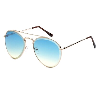 Round Sunglasses Green Ombre Lens Gold Frame Fashion Trendy Beach Shades Gafas