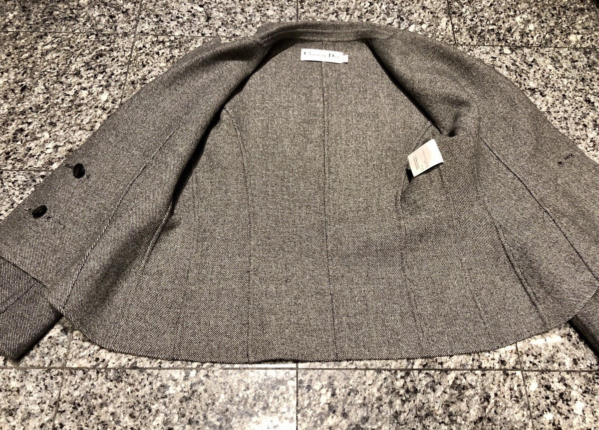 Christian Dior Paris Gray Double Breasted Skirt Suit | eBay