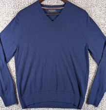 Banana Republic 100 Percent Merino Wool V Neck Sweater Men's Medium Blue