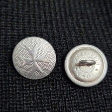 Button with Maltese Cross Silver Long Eyelet 18mm