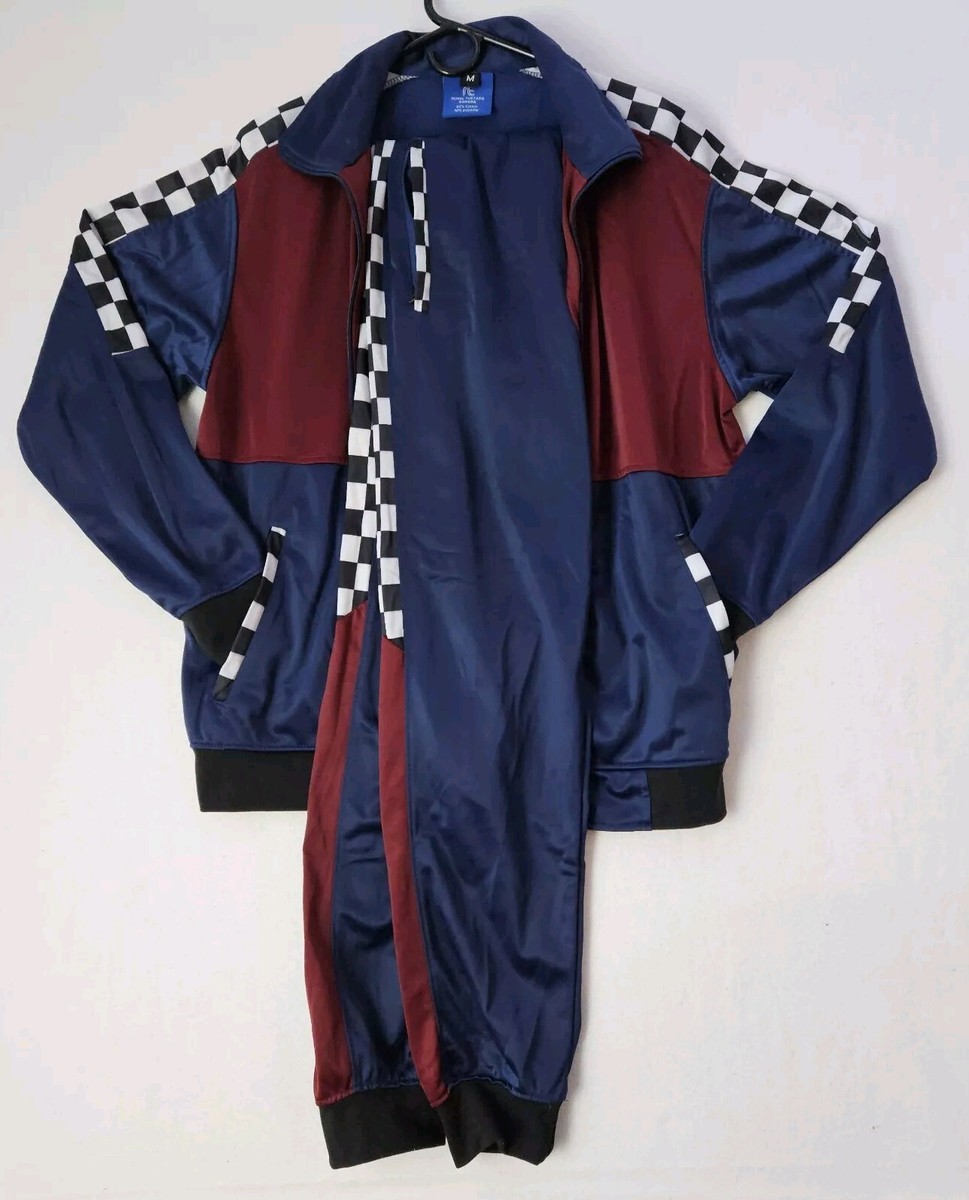 Royal Threads Canada Track Suit Mens Sz M Red White Blue Checkered Jacket & Pant View 2