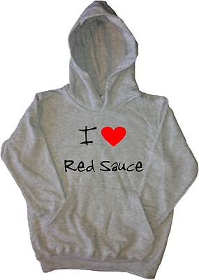 I Love Heart Red Sauce Kinder Hoodie Sweatshirt