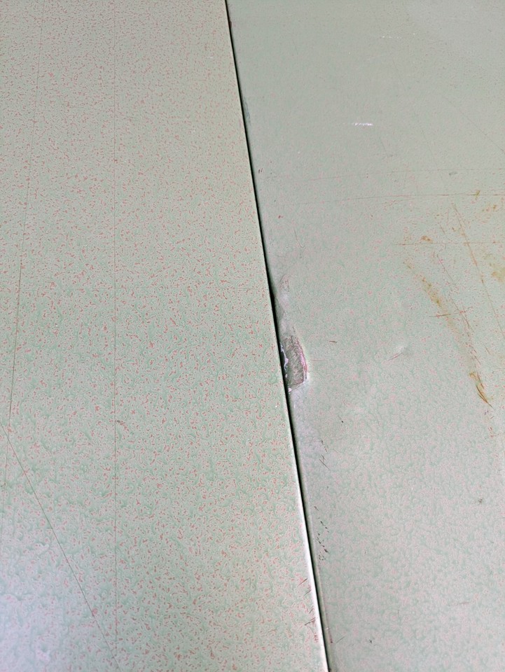 Vintage Retro Green Metal Folding Portable Camping Picnic Table