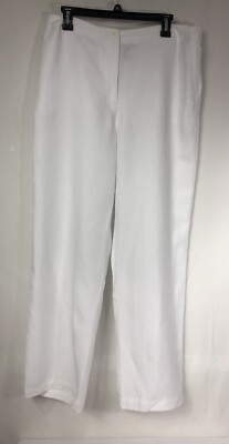 Eileen Fisher Women Pants Wide Leg Medium Organic Linen Tencel Slub White $198
