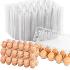 48 Pack 1 Dozen Plastic Egg Cartons Clear Empty Egg Cartons for Farm Market