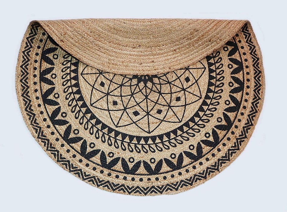 Hand Woven Round Jute Area Rugs / Carpets for Living Room -90cm approx ...