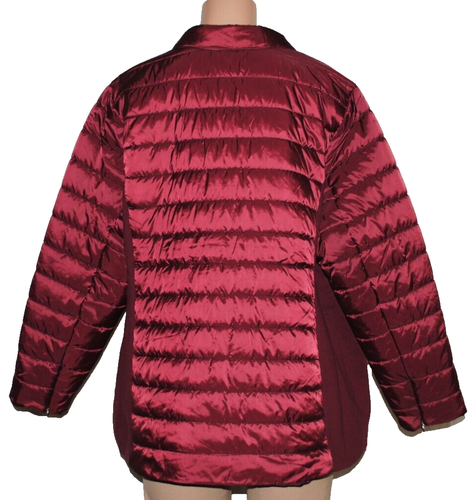 Susan Graver Quilted Blazer Jacket In Prints & Solids,Dark Cherry 2X (see condi) - Picture 5 of 6