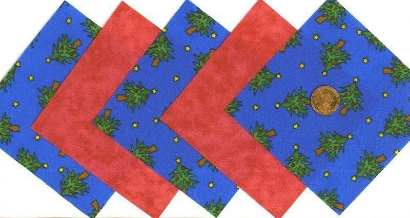 20 4 Inch Christmas Tree Red Fabric Quilt Squares 100% Cotton osr3 - Image 3 of 4