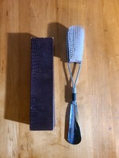 VTG Shoe Horn Clothes Brush Swank Expanding Stainless Combo Travel 1960's RARE