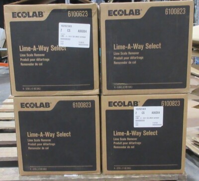Bulk Sale 16 GALLONS  Pack Ecolab 6100823 Lime-A-Way Select Lime Scale Remover