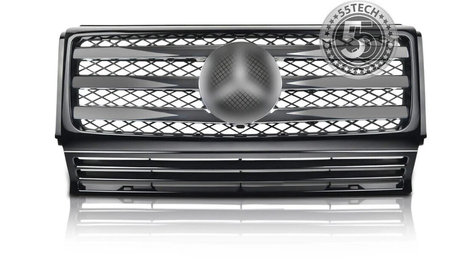 G Class W463 Grille Grill G500 G55 2018 AMG Glossy Black Mesh Mercedes Benz 3 Foto 2 de 3