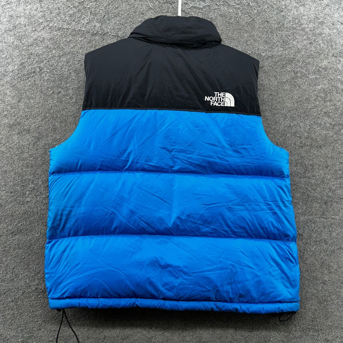 North Face Vest Mens L Blue Black 700 Fill Logo Full Zip North Face Vest Mens L Blue Black 700 Fill Logo Full Zip