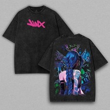 Arcane League of Legends Jinx Tee Unisex, Anime Streetwear Cotton