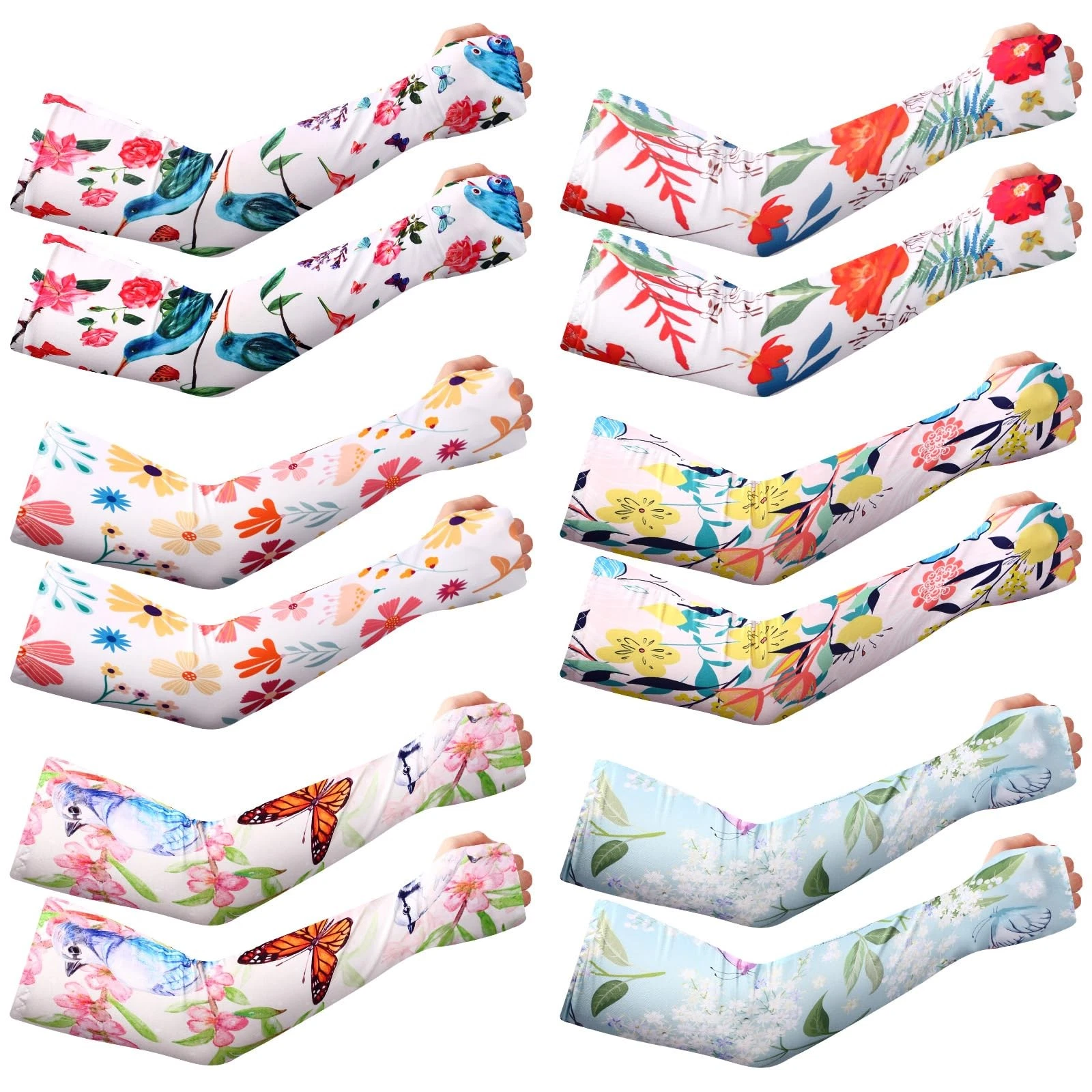 6 Pairs Farmers Gardening Defense Sleeves UV Sun Protection Arm Covers for Women