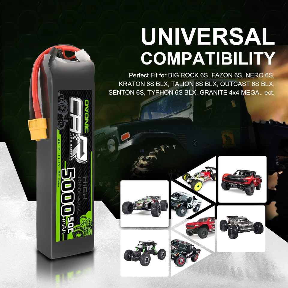  Ovonic 11,1 V 50C 3S 5000mAh LiPo Akku XT60 für RC Flugzeug Jet Auto LKW Boot - Bild 2 von 4