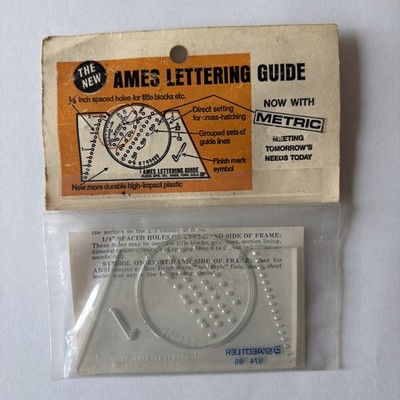 Vintage 'The New' Ames Lettering Guide in original packing - USA