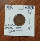 USA 1c~ One Cent ~Indian Head Cent 1908 ~* XF ~  Coin