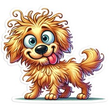 Funny Golden Retriever - Vinyl Decal Sticker - Car Window Laptop - 436