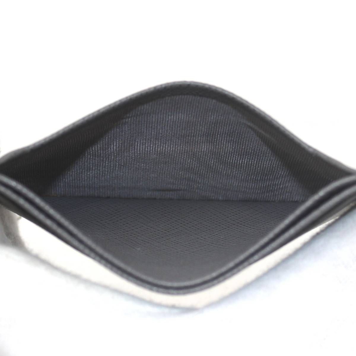 Prada Gray Leather Business Card Holder Open Pocket Unisex thumbnail 7