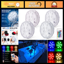 Wireless Battery-Powered LED Boat Lights - Multi-Color Remote Control Interior L