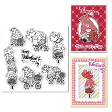 Valentine Gnomes Stamps Set Flowers Silicone Stamps Scrapbooking Journaling