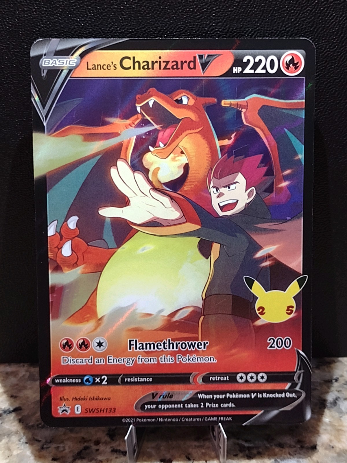Lance's Charizard V SWSH133 Celebrations Black Star Promo Pokemon Card