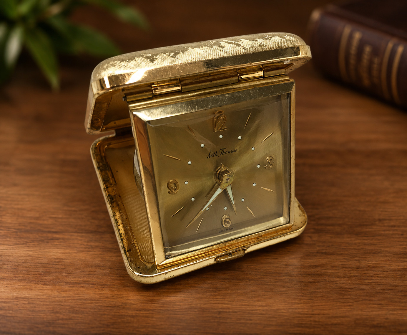 Seth Thomas folding travel alarm clock, likely Seth Thomas folding travel alarm clock, likely dating from the 50 s to early 1960 image