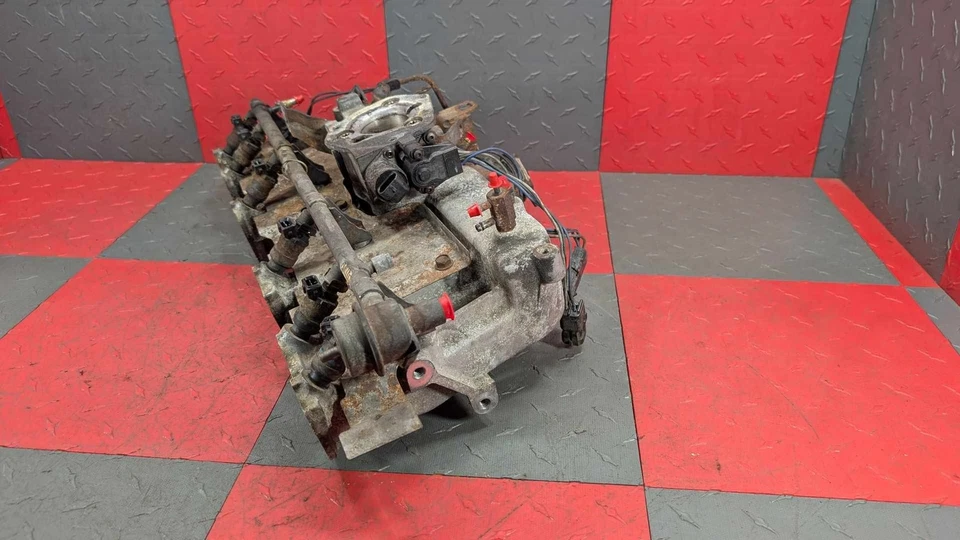 1987-1990 Jeep Wagoneer 4,0 л загруженный впускной коллектор с корпусом дроссельной заслонки и топливной рампой - Изображение 3 из 4