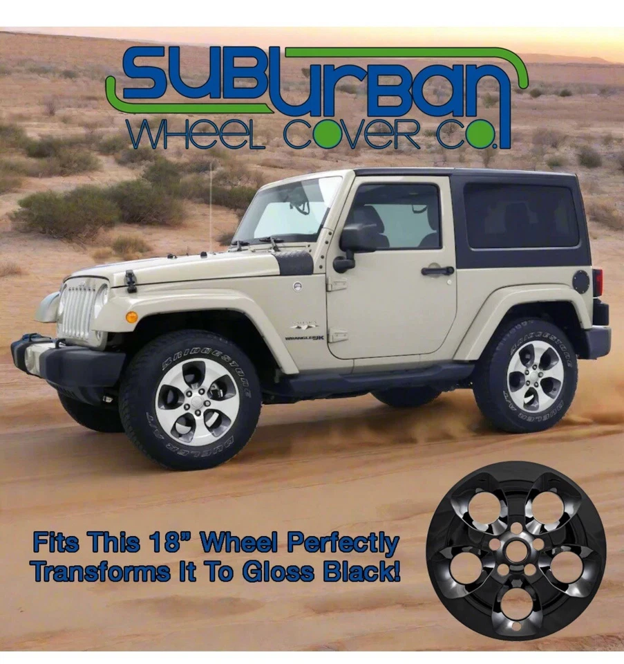 DOS JEEP WRANGLER 2013-2018 # IMP-421BLK 18" TAPACUBOS NEGRO BRILLANTE Foto 2 de 2