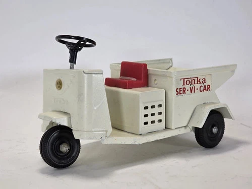 Tonka Ser-Vi-Car, 9.5" White Pressed Steel  Scooter DUMPER ---1960'S?