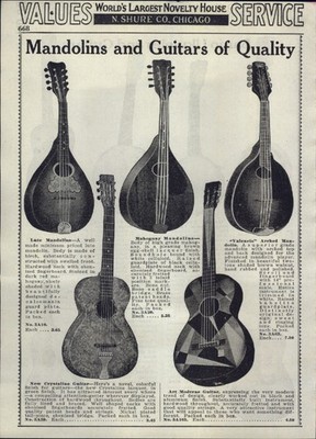 1934 PAPER AD 3 PG Mandolins Guitars Valencia Hawaiian Concert Tenor Cremona 