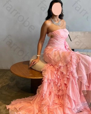 Chiffon Homecoming Dresses Pleat Mermaid Strapless Evening Dress Exquisite High