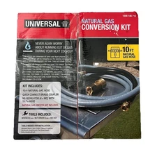 Universal 10 ft Natural Gas Conversion Kit Hose Grill Adapter 1008106712