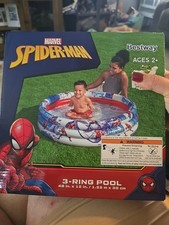 NEW Marvel Spider-Man 3-Ring Inflatable Pool Age 2 48"x12" 53 Gallon