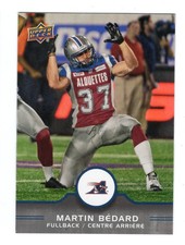 2016 UD CFL Martin Bedard Card #64 Montreal Alouettes UConn