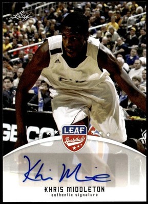 2012-13 Leaf Retail #BA-KM4 Khris Middleton Base Autographs RC E1